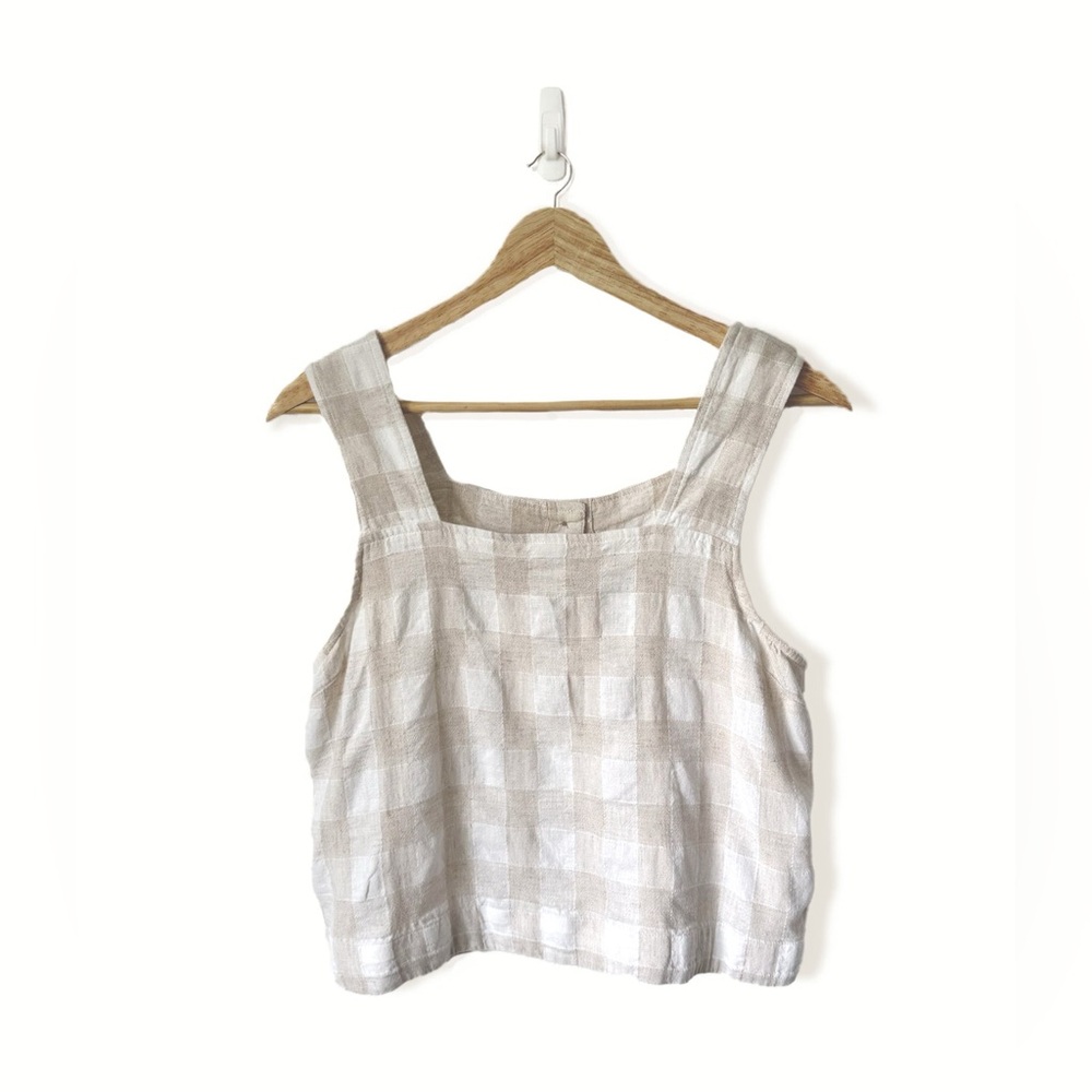 Madewell Gingham Linen Button-Back Top (2)